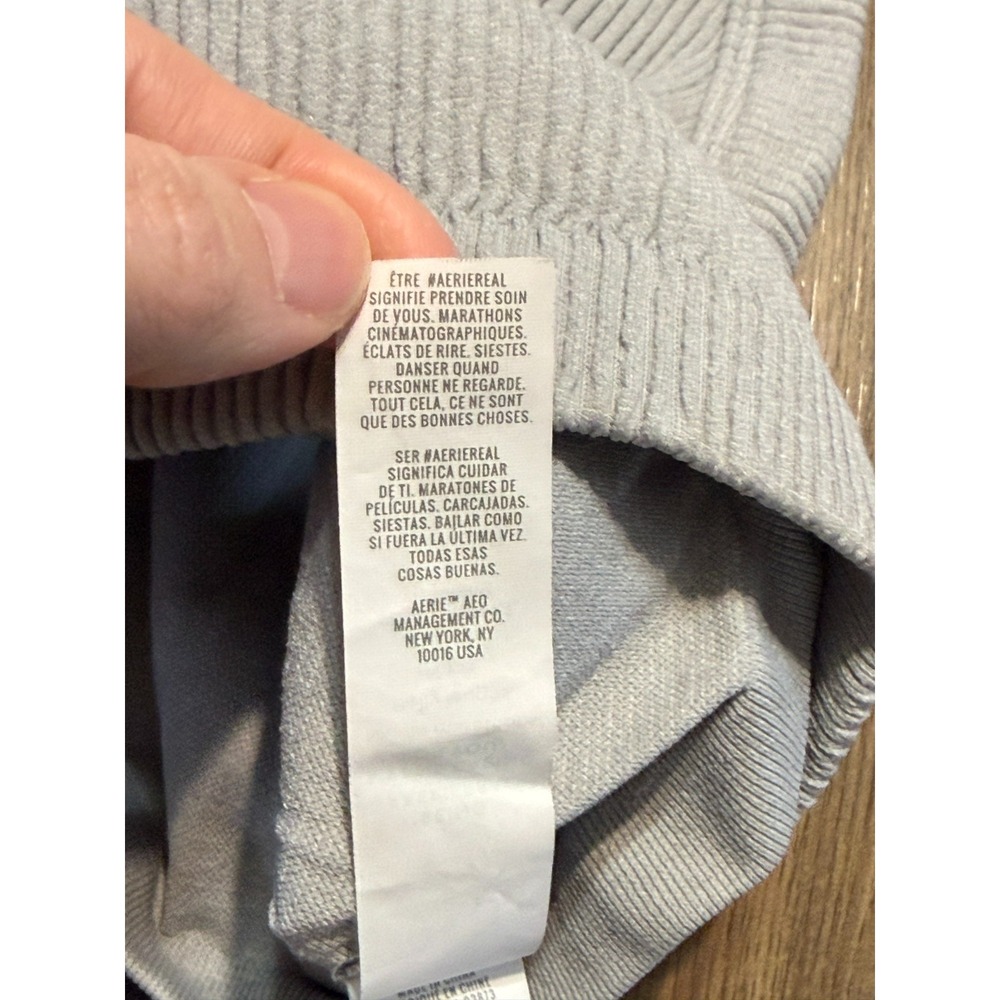 Aerie Tank Top Women's Size Medium Gray Crop Top Halter Neck Sleeveless cropped - Picture 7 of 10